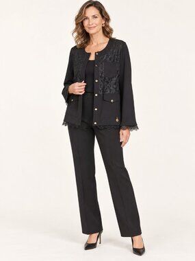 NWT Lolita Black Lace-Front Button Cardigan